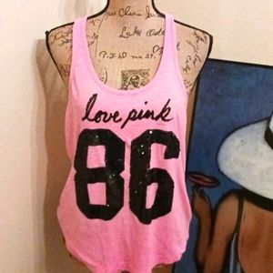 Victoria's Secret Pink Sequin Logo Racerback